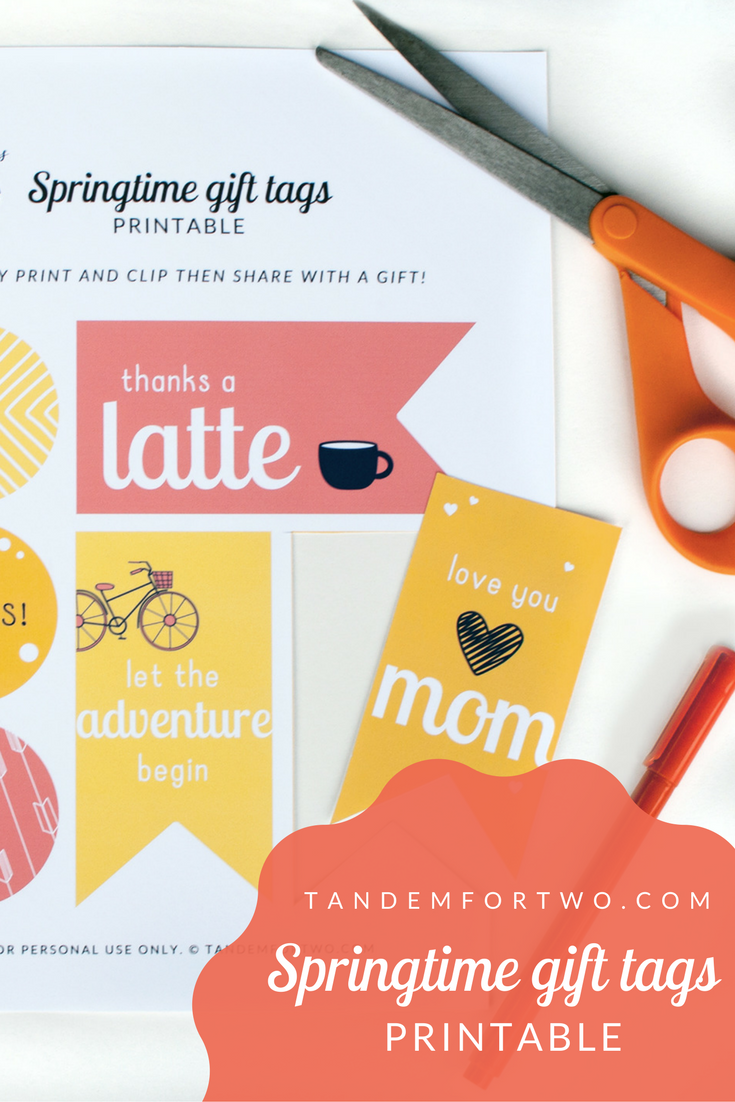 Freebie: Springtime Gift Tags Printable – Tandem For Two, LLC
