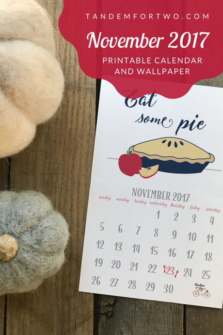Freebie: November 2017 Calendar - Tandem For Two