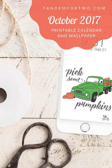 Freebie: October 2017 Calendar from Tandem For Two