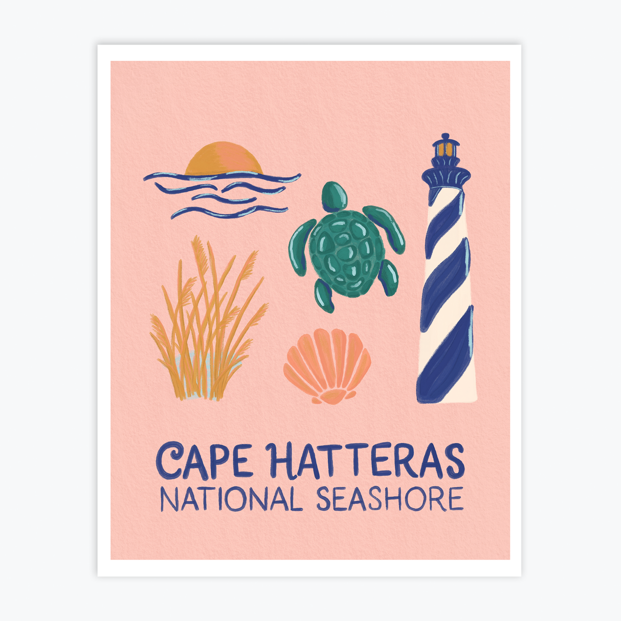 Cape Hatteras Landmark Art Print by Jen Smelker