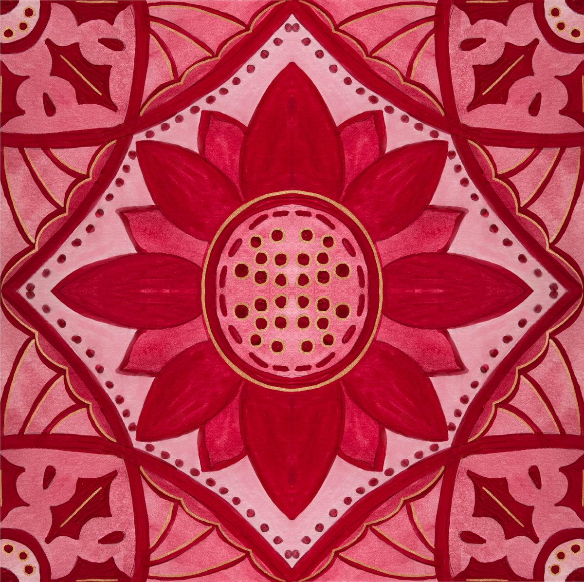 Cranberry Poinsettia Medallion