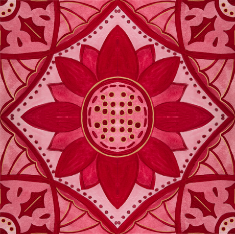 Cranberry Poinsettia Medallion