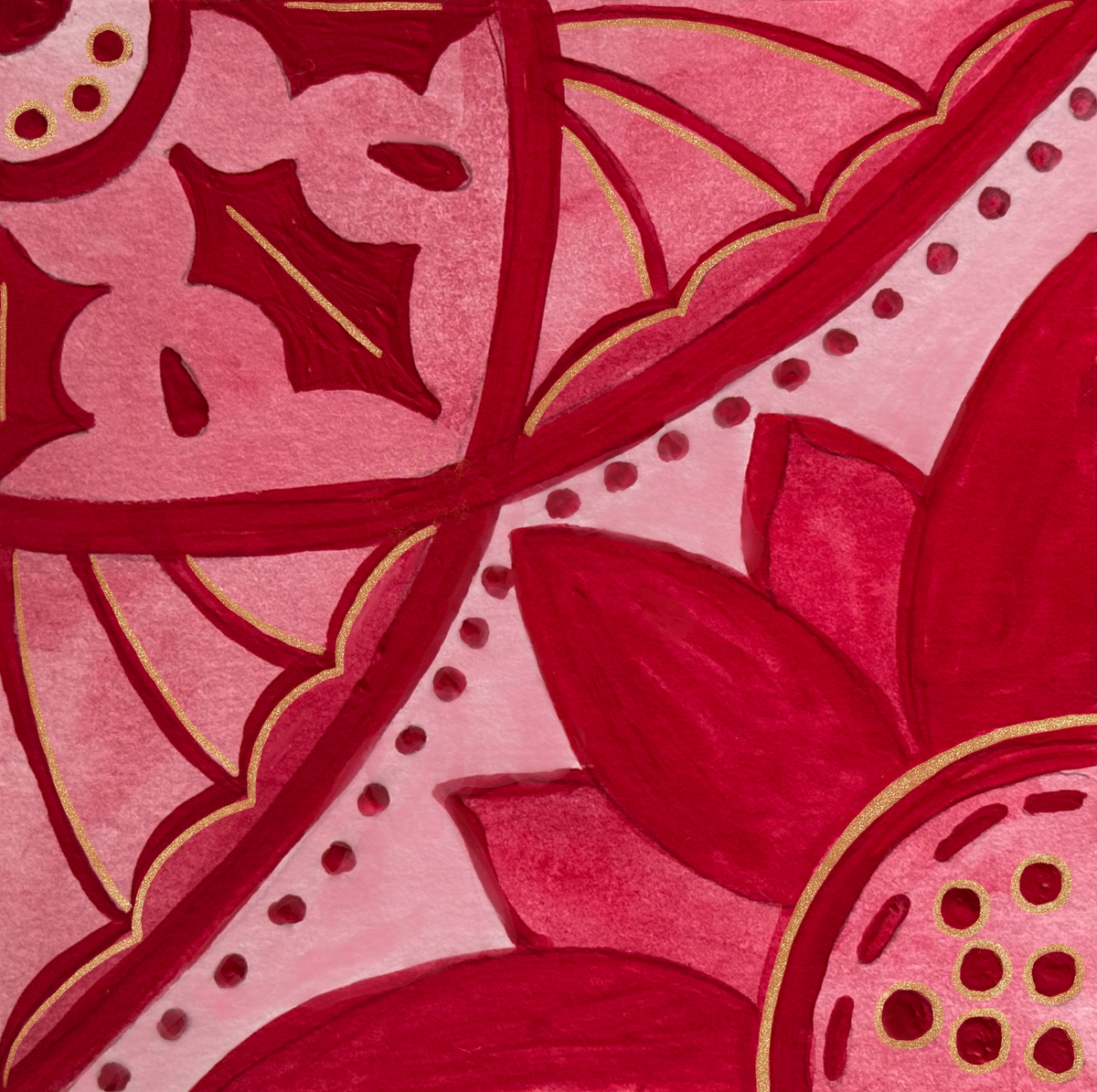 Cranberry Poinsettia Tile