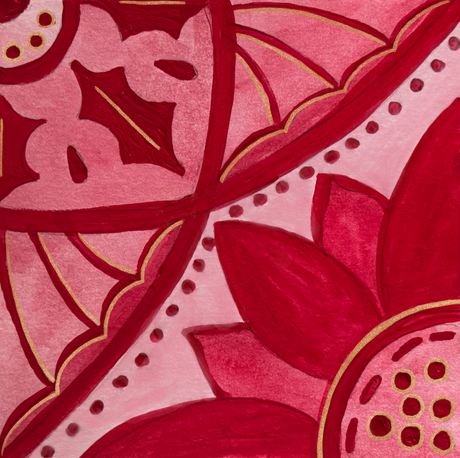 Cranberry Poinsettia Tile