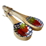 Enameled Fruit Fork/Spoon Set of 2