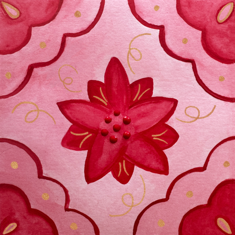 Sugarplum Poinsettia Tile
