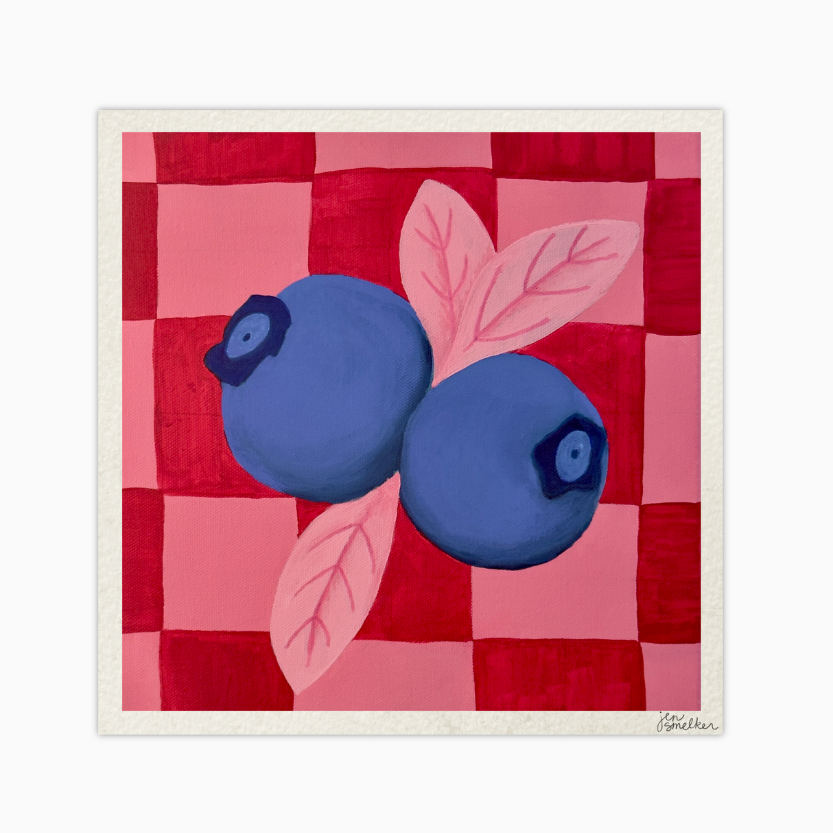 Painted Blueberries Art Print