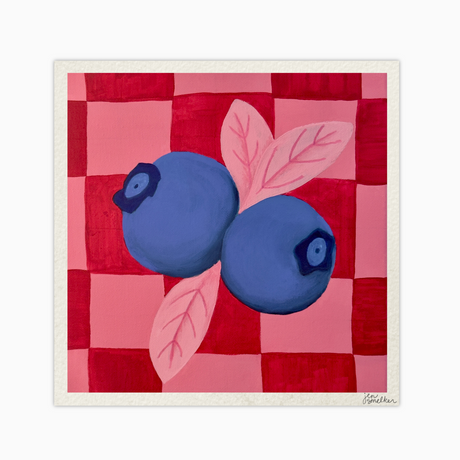 Painted Blueberries Art Print