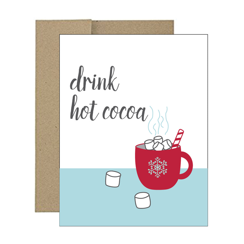 Greeting Card - Drink Hot Cocoa - Tandem For Two
