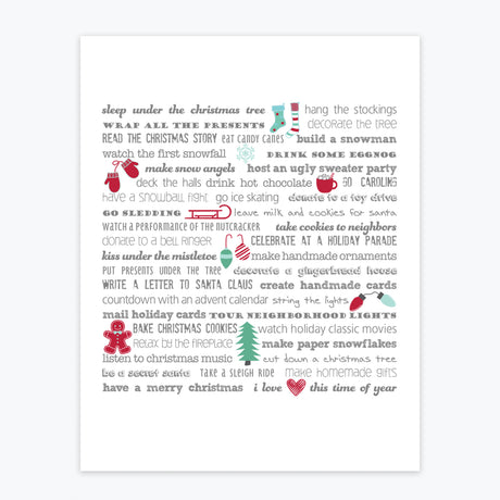 Art Print - Christmas Bucket List - Tandem For Two