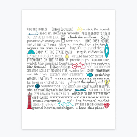 Art Print - Grand Haven Bucket List - Tandem For Two