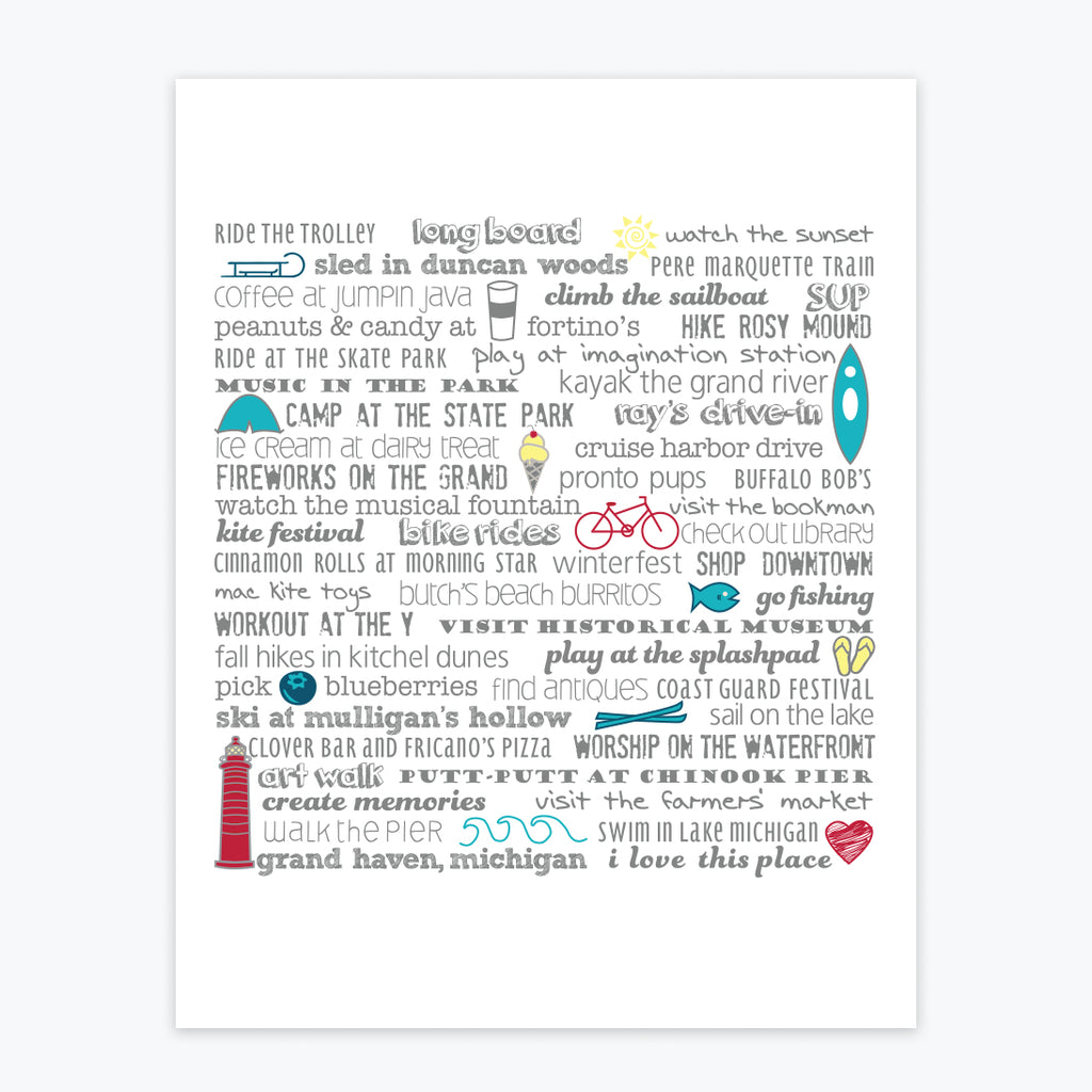 Art Print - Grand Haven Bucket List - Tandem For Two