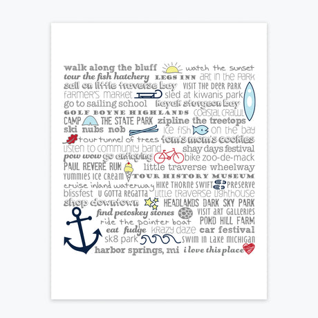 Art Print - Harbor Springs Bucket List - Tandem For Two