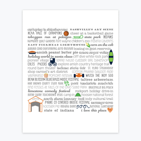 Art Print - Indiana Bucket List - Tandem For Two