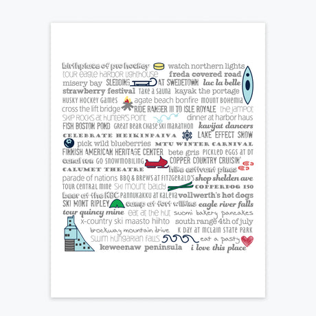 Art Print - Keweenaw Bucket List - Tandem For Two