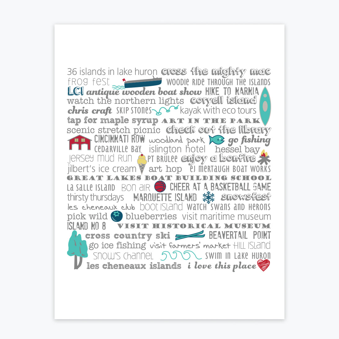 Art Print - Les Cheneaux Islands Bucket List - Tandem For Two