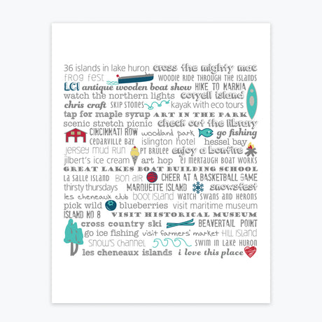 Art Print - Les Cheneaux Islands Bucket List - Tandem For Two