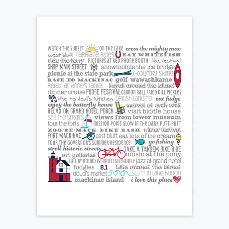 Art Print -Mackinac Island Bucket List - Tandem For Two