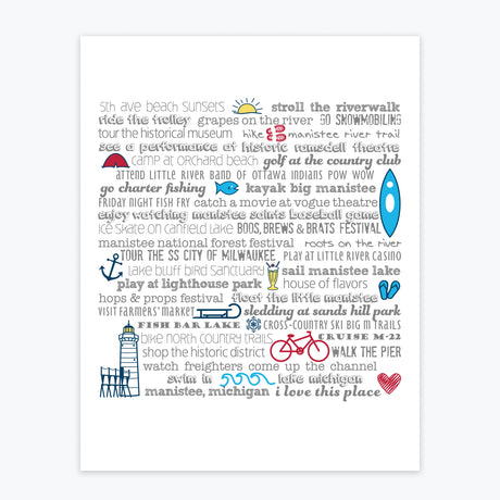 Art Print - Manistee Bucket List - Tandem For Two