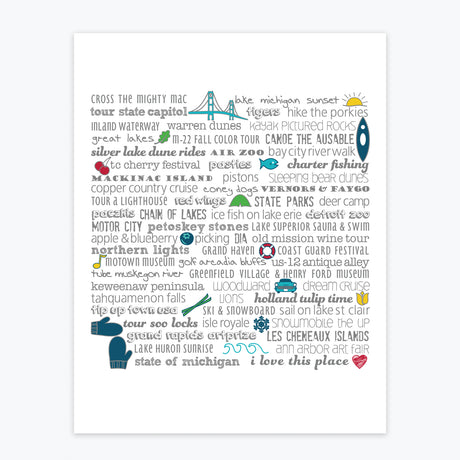 Art Print - Michigan Bucket List - Tandem For Two