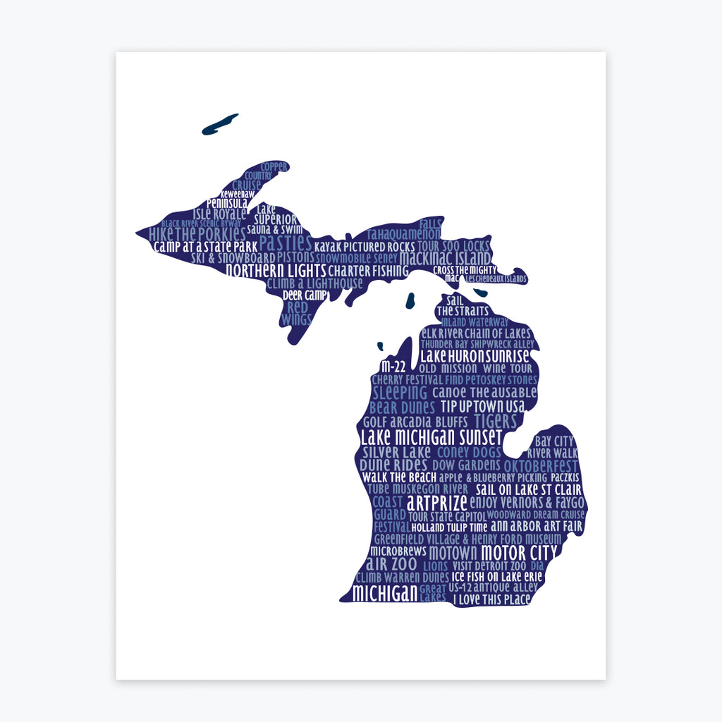 Art Print - Michigan Silhouette - Tandem For Two