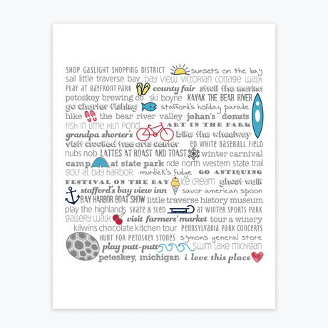 Art Print - Petoskey Bucket List - Tandem For Two