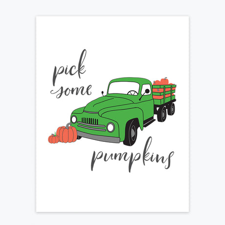 Art Print - Pick Some Pumpkins - Tandem For Two