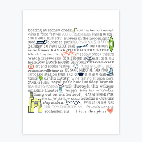 Art Print - Rochester Bucket List - Tandem For Two