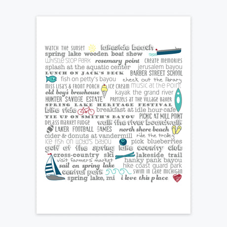 Art Print - Spring Lake Bucket List - Tandem For Two