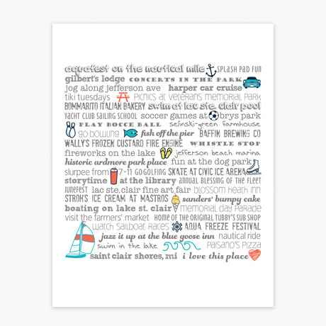 Art Print - St. Clair Shores Bucket List - Tandem For Two