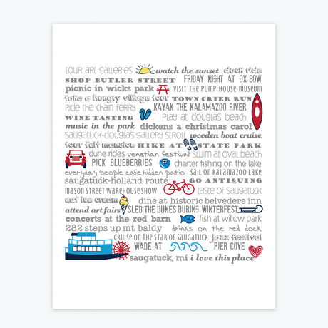 Art Print - Saugatuck Bucket List - Tandem For Two