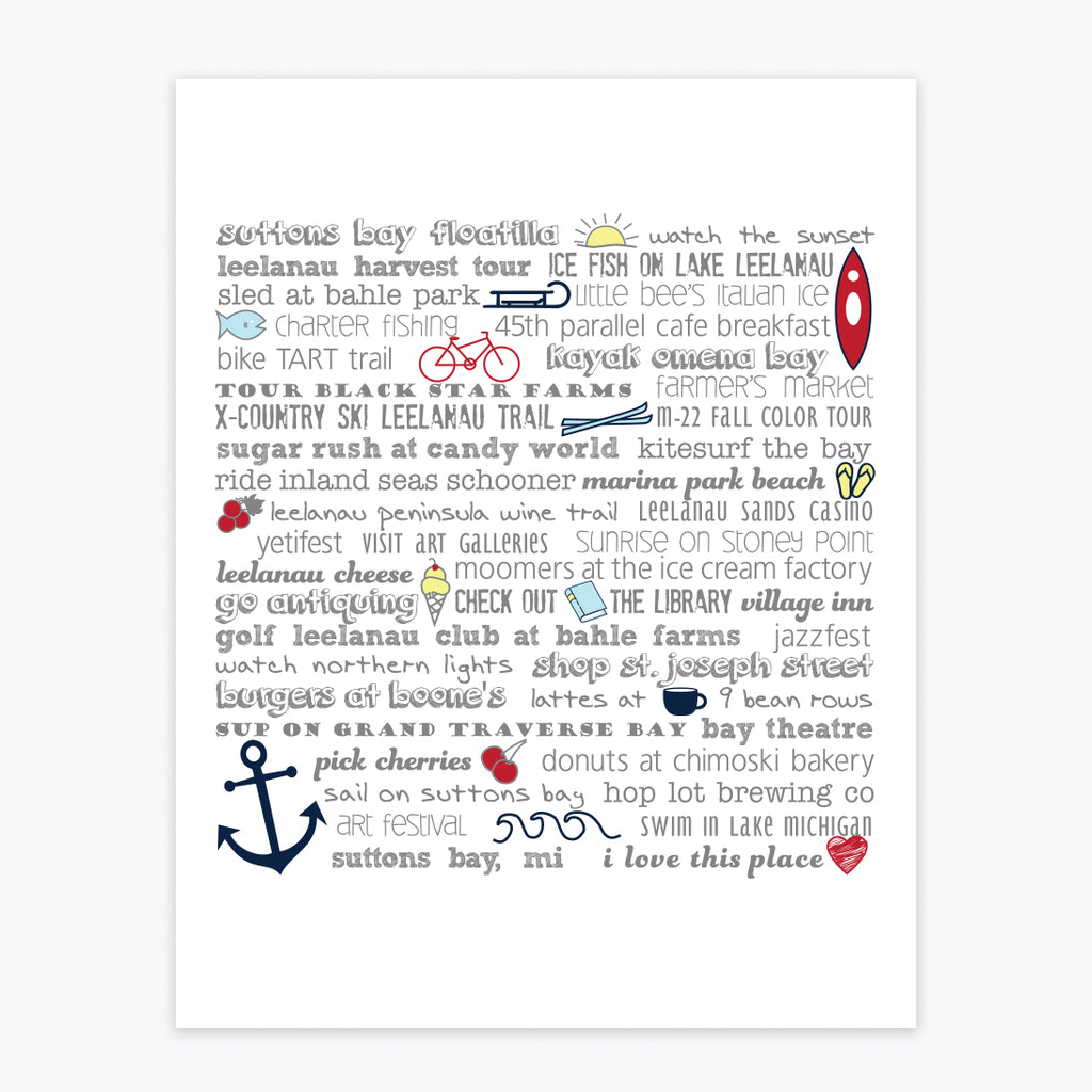 Art Print - Suttons Bay Bucket List - Tandem For Two
