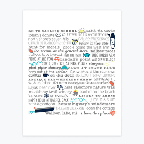 Art Print - Walloon Lake Bucket List - Tandem For Two