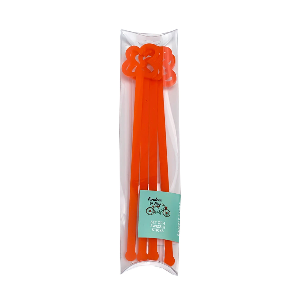 Swizzle Sticks - Poppy & Leaves Set of 4 - Tandem For Two