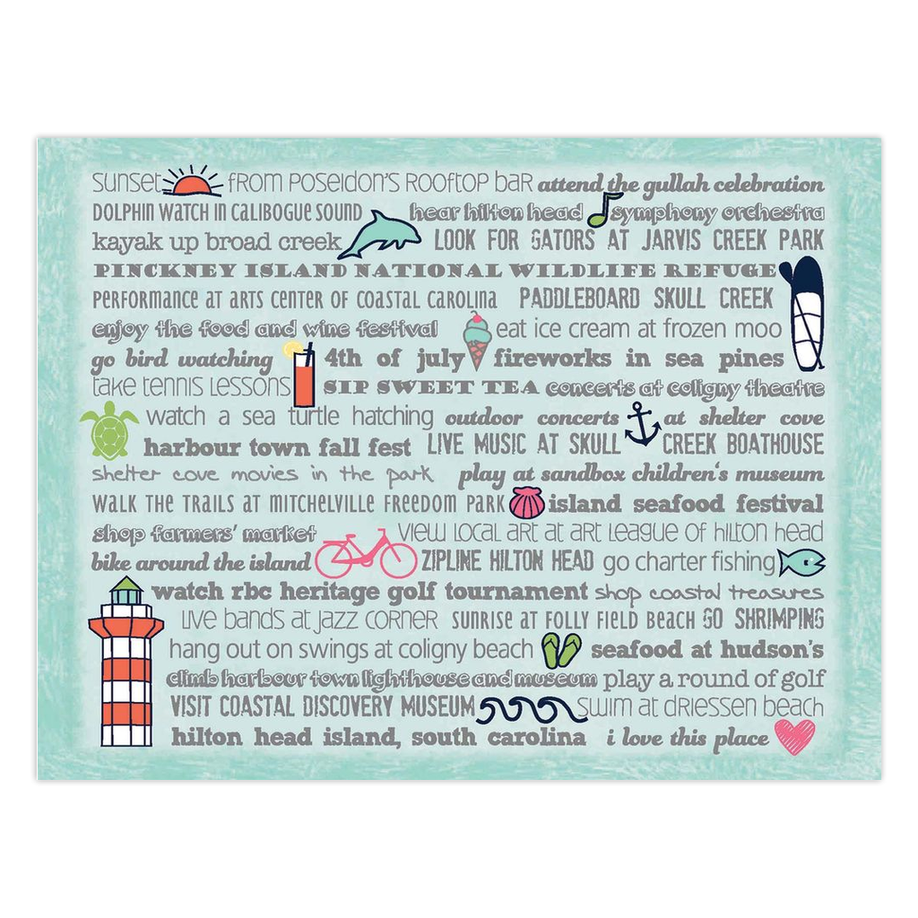 Notecards - Set of 10 Hilton Head Bucket List