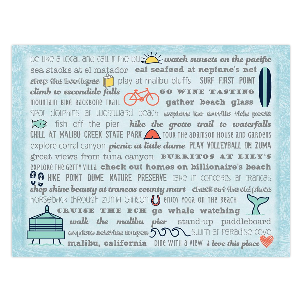 Notecards - Set of 10 Malibu Bucket List