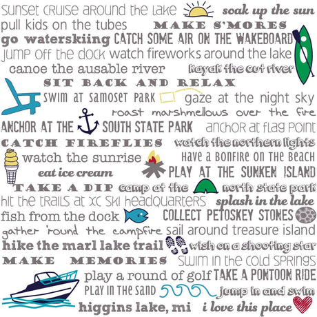 Art Print - Higgins Lake Bucket List - Tandem For Two