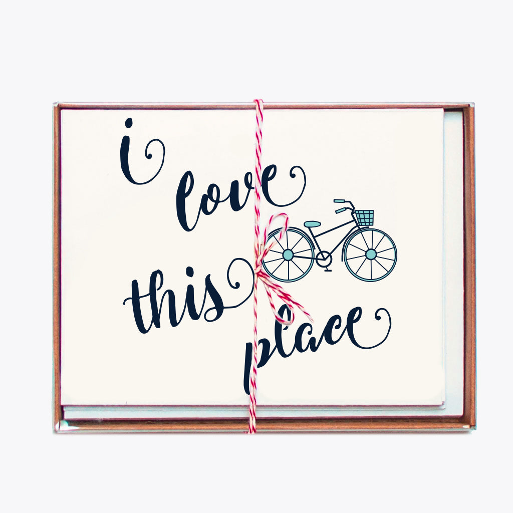Notecards - Set of 8 I Love Bike - Tandem For Two