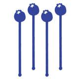 Swizzle Sticks - Blueberry & Leaves Set of 4 - Tandem For Two