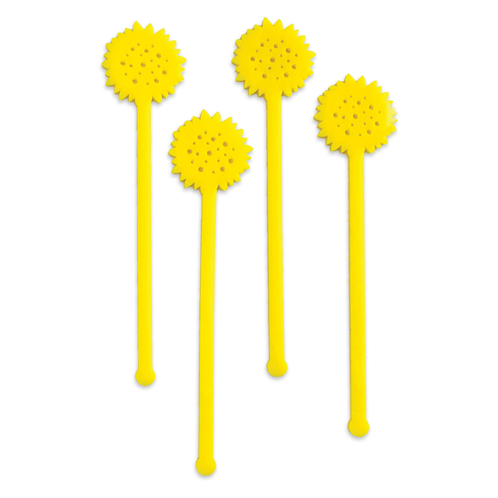 Swizzle Sticks - Sunflowers & Leaves Set of 4 - Tandem For Two